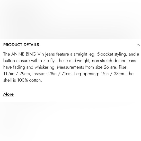 Anine Bing Vin Straight Leg Jean 26 - Picture 4 of 14